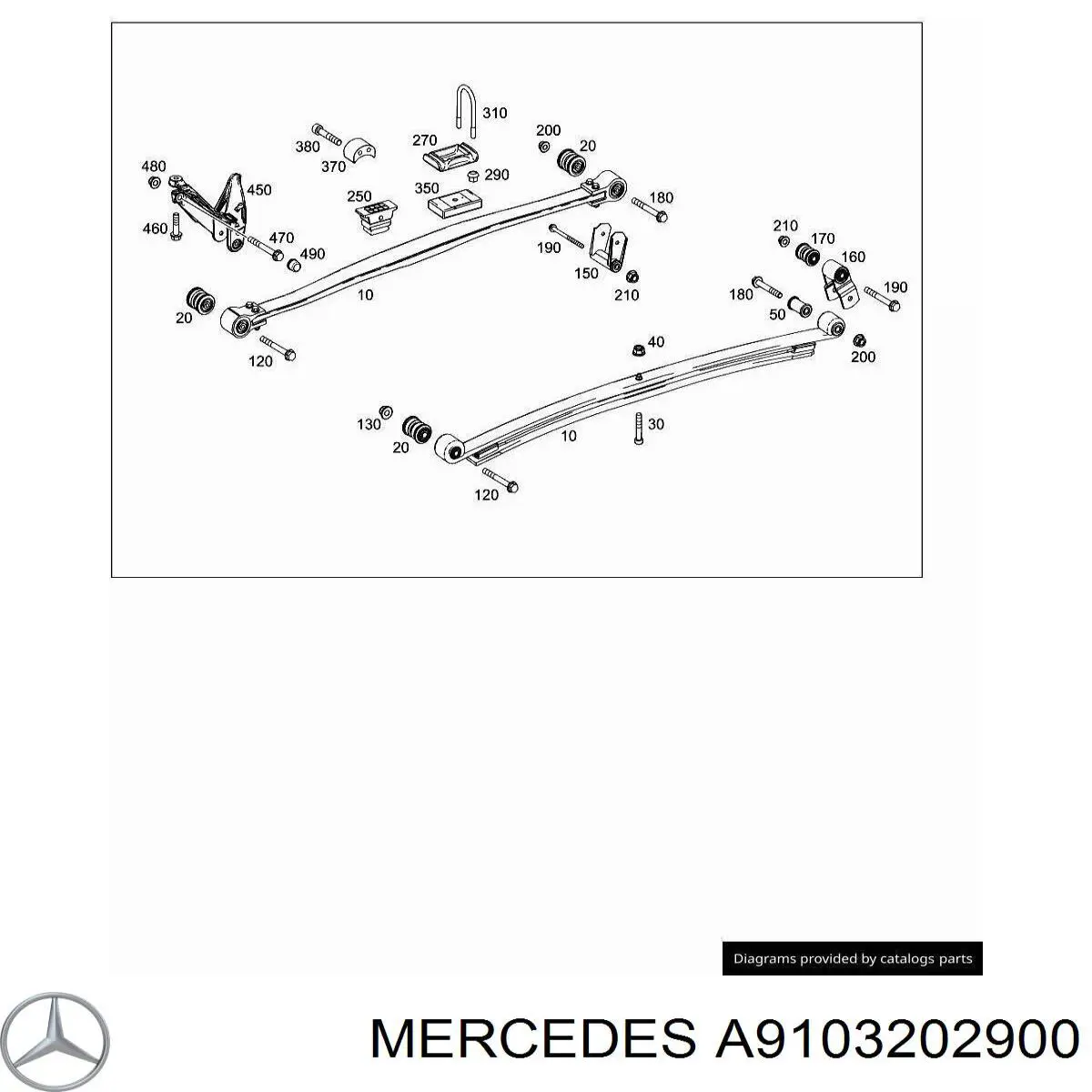 A9103202900 Mercedes Кронштейн рессоры заднего моста
