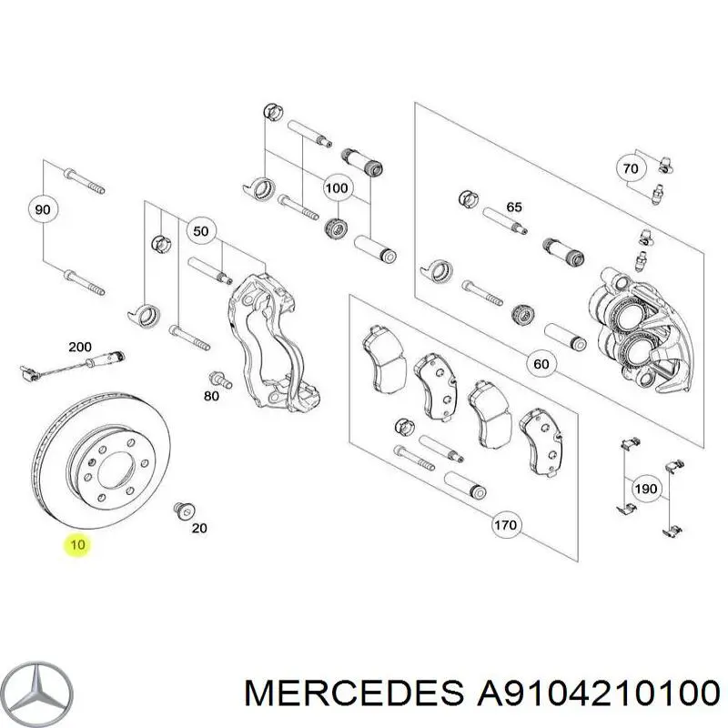 Передние тормозные диски A9104210100 Mercedes