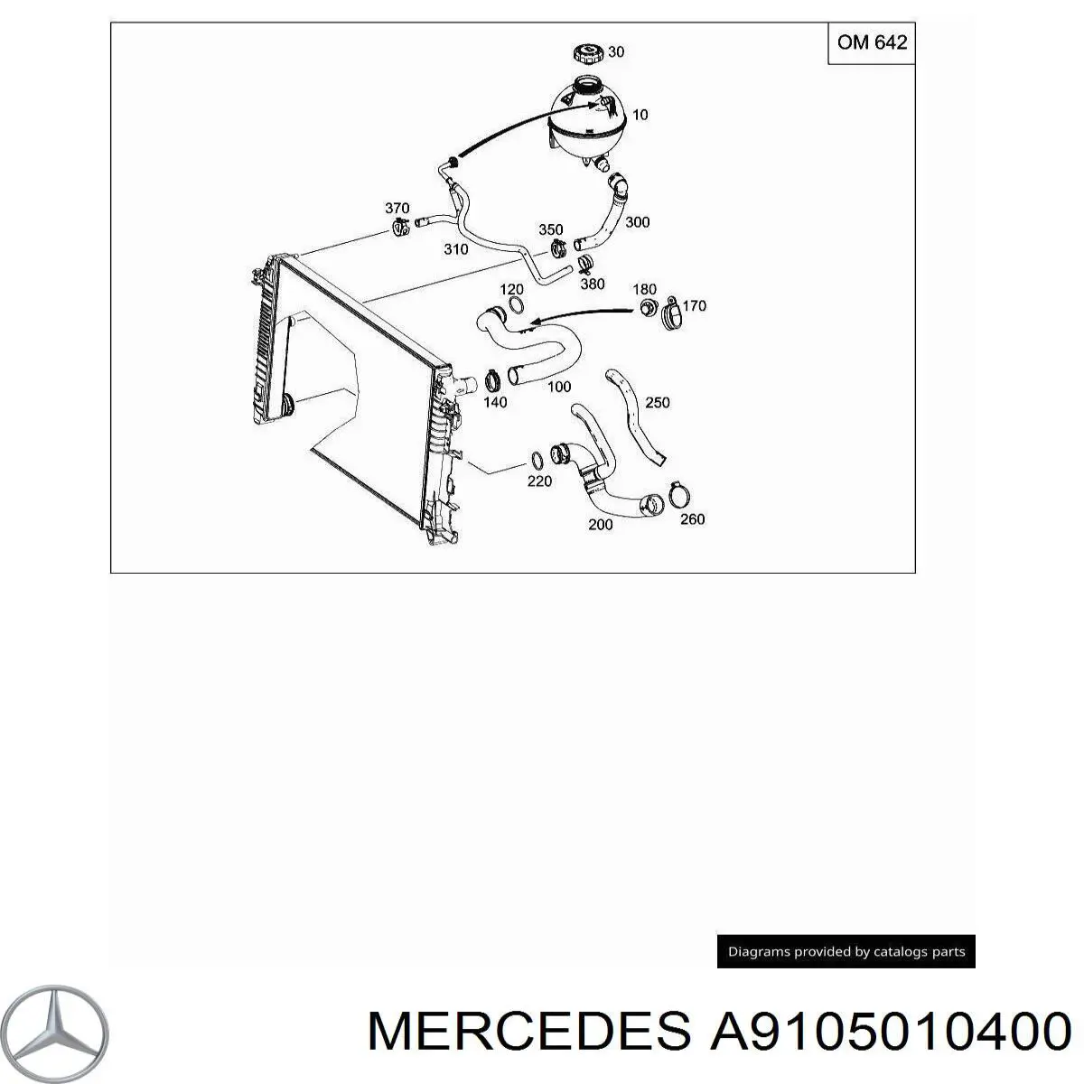 Бачок системы охлаждения расширительный Mercedes A9105010400
