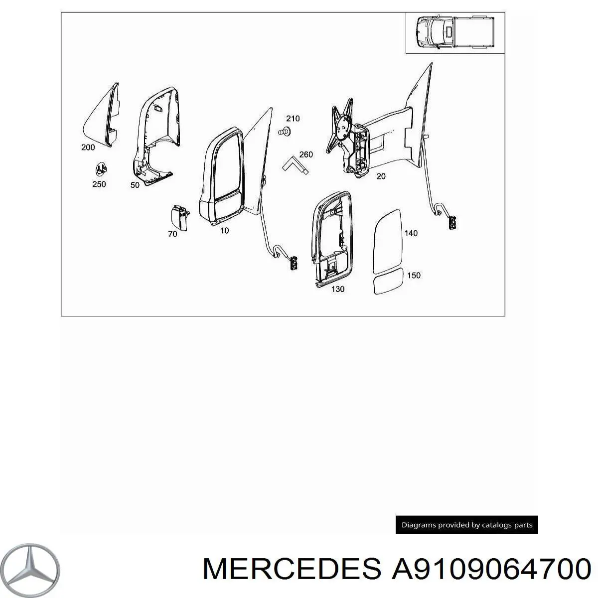 Покажчик повороту дзеркала, лівий A9109064700 Mercedes