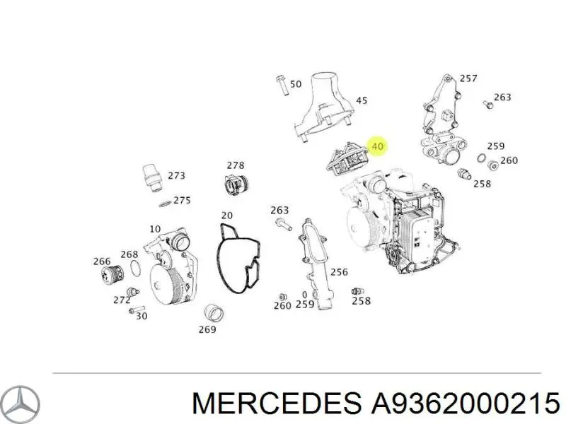 A9362000215 Mercedes термостат