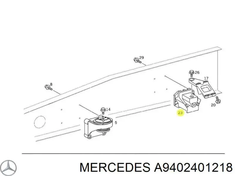 Задняя подушка двигателя на Мерседес-бенц АТЕГО 1 (Mercedes Truck Atego)