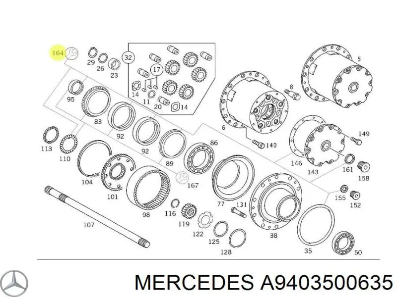 A9403500635 Mercedes ремкомплект задней ступицы