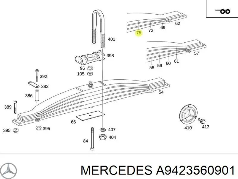Задняя ступица A9423560901 Mercedes