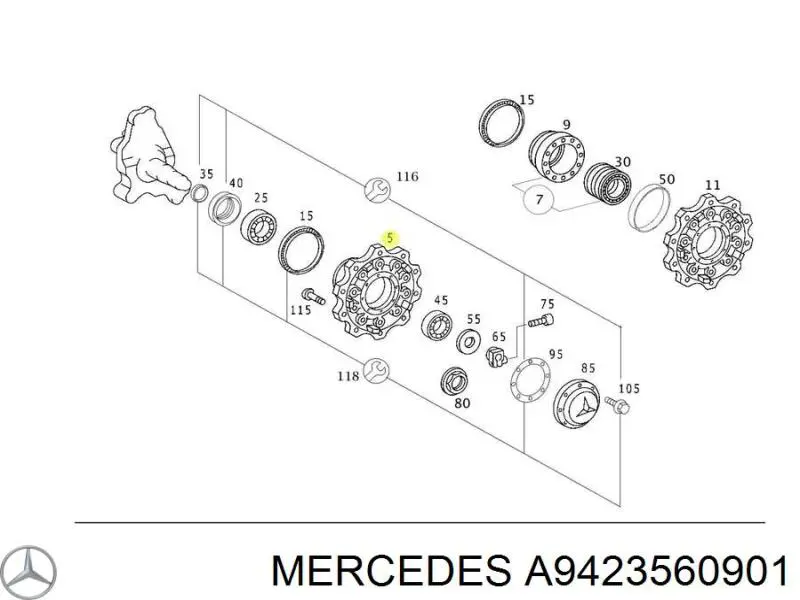 A9423560901 Mercedes Ступица задняя