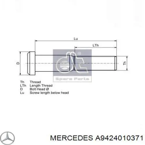 A9424010371 Mercedes шпилька колесная задняя