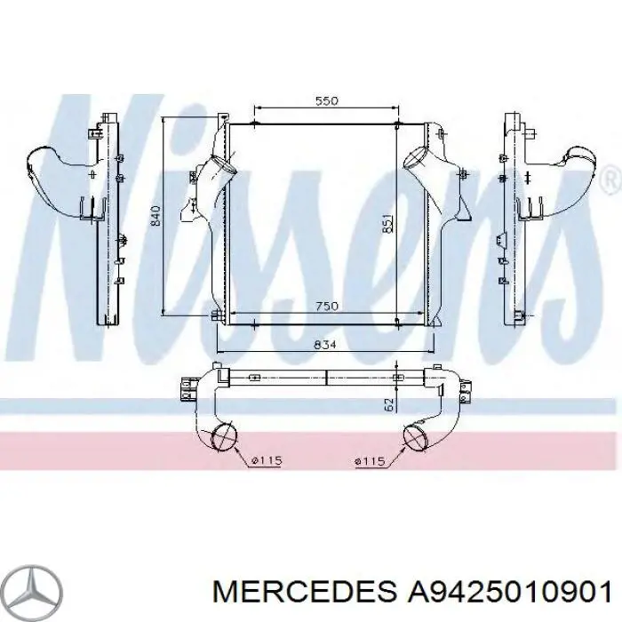 Система охлаждения наддувочного воздуха Mercedes A9425010901 цена, от 575.43 USD