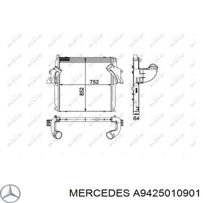 A9425010901 Mercedes Охладитель наддувочного воздуха