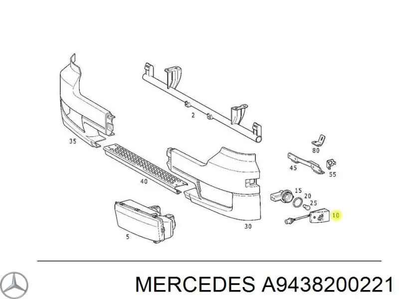 Указатель поворота левый A9438200221 Mercedes