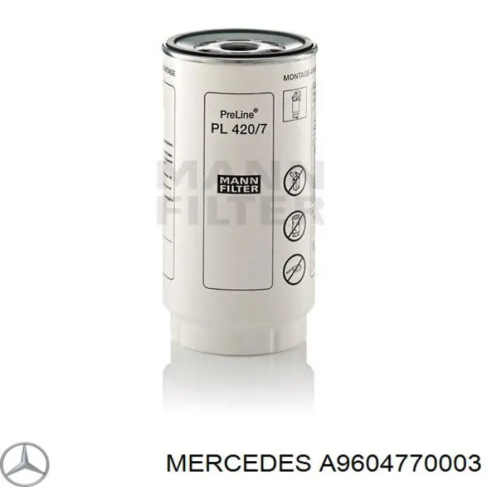 Купить A9604770003 Mercedes Фильтр-отстойник топлива грубой очистки