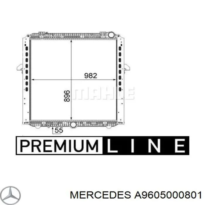 Радиатор A9605000801 Mercedes