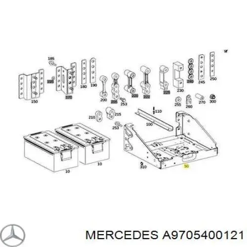 Полка под аккумулятор A9705400121 Mercedes