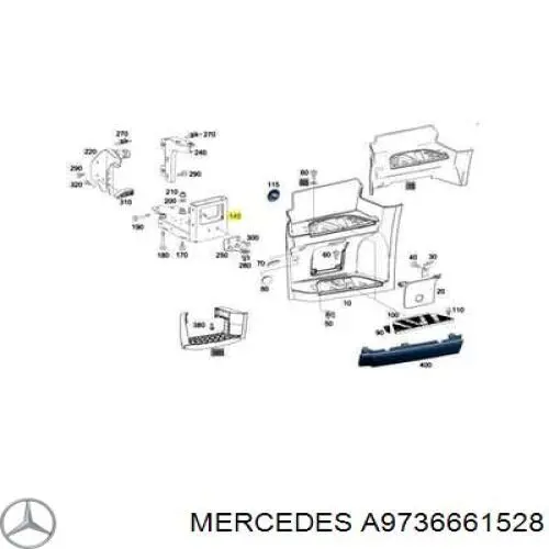 Купить A9736661528 Mercedes Подножка левая