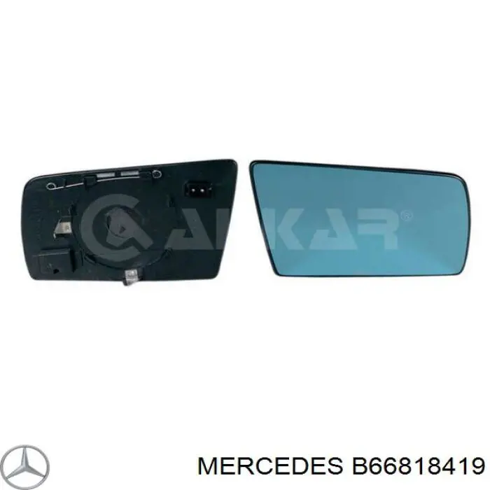 B66818419 Mercedes зеркальный элемент зеркала заднего вида правого