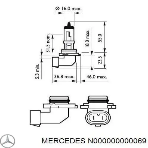 Галогенная автолампа Mercedes N000000000069