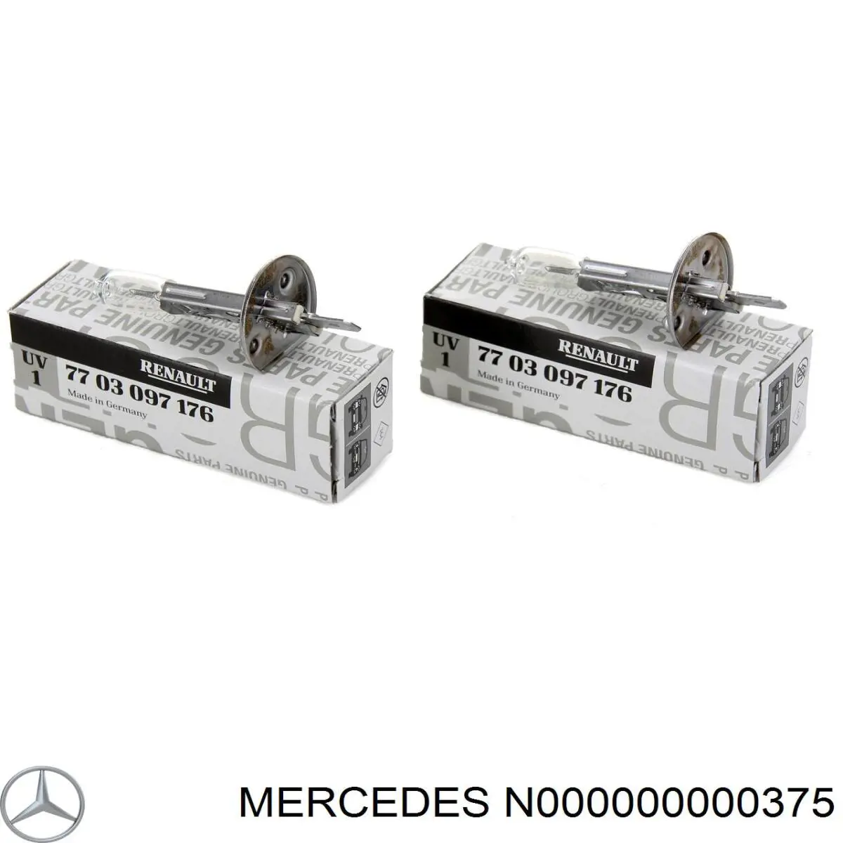 Лампочка ближнего света Mercedes N000000000375 цена, от 2.16 USD