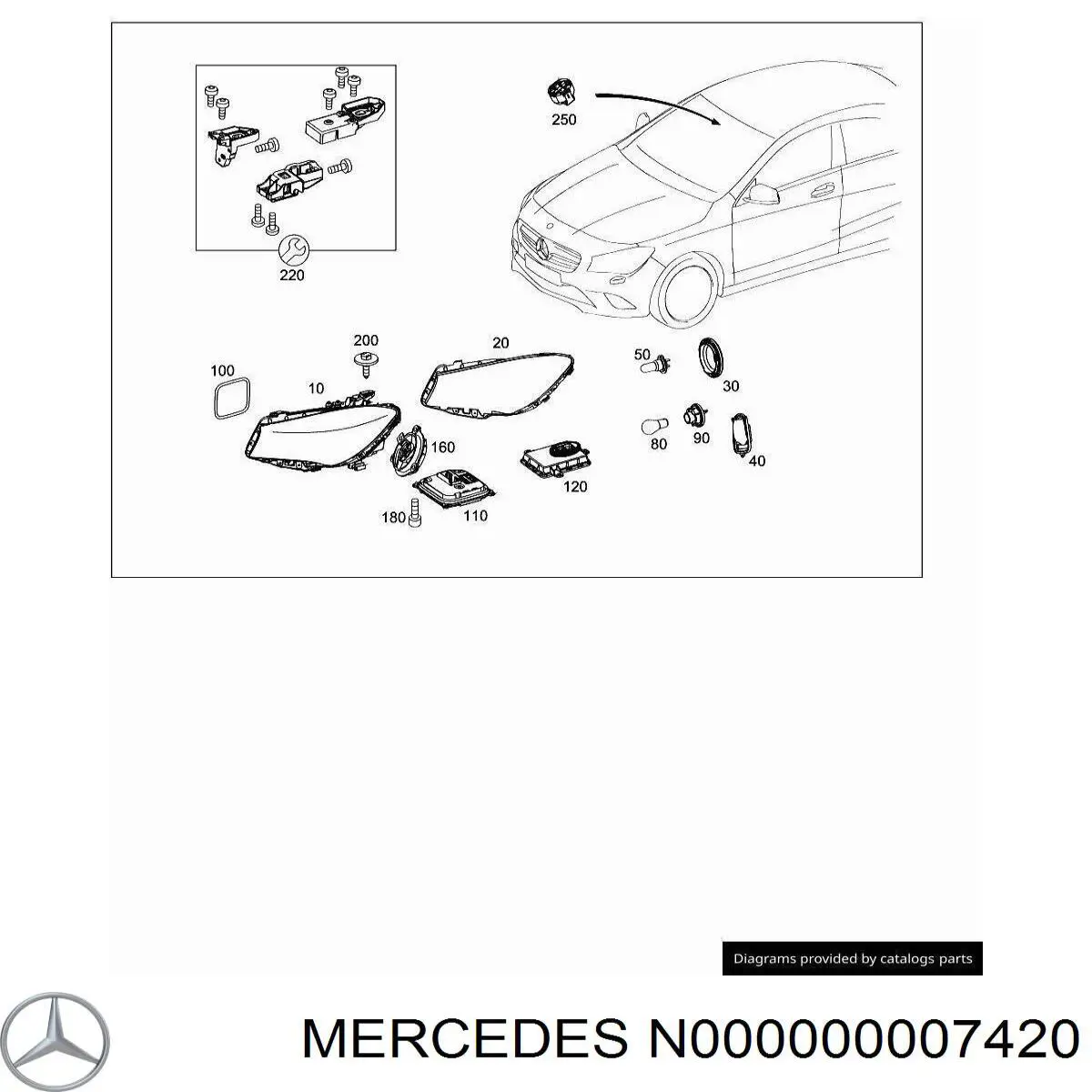 Галогенная автолампа Mercedes N000000007420