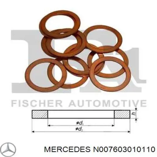 Прокладка шланга подачи масла к турбине N007603010110 Mercedes