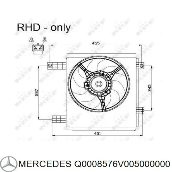 Диффузор радиатора охлаждения в сборе с мотором и крыльчаткой Mercedes Q0008576V005000000 цена, от 142.68 USD
