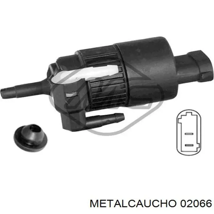 02066 Metalcaucho насос-мотор омывателя стекла переднего/заднего