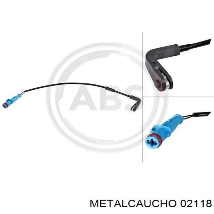 02118 Metalcaucho датчик износа тормозных колодок передний