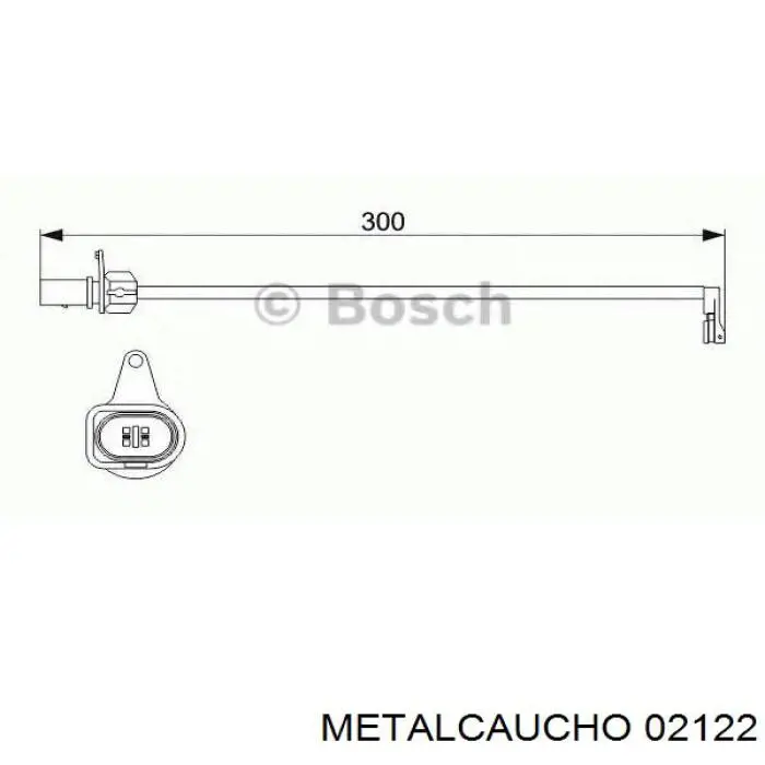 02122 Metalcaucho датчик износа тормозных колодок передний