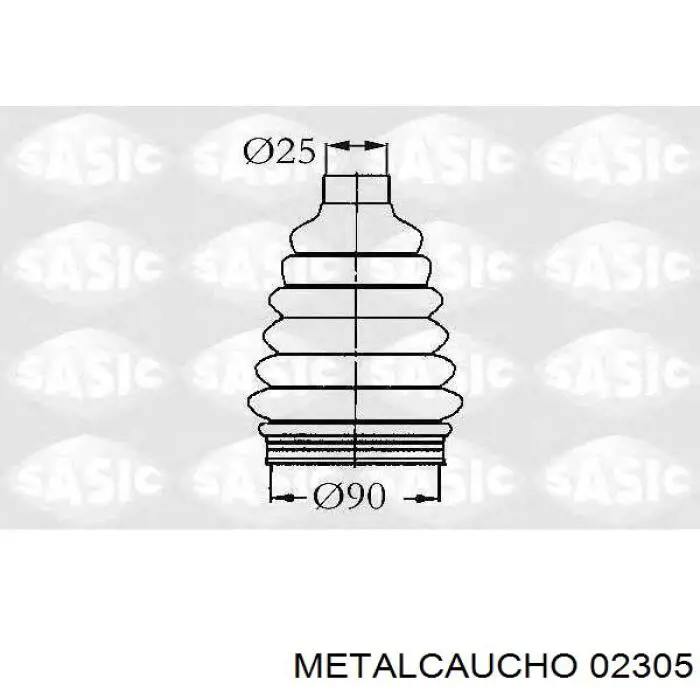 02305 Metalcaucho пыльник шруса передней полуоси наружный