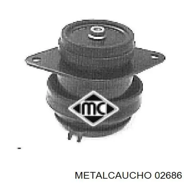 02686 Metalcaucho подушка (опора двигателя задняя правая)