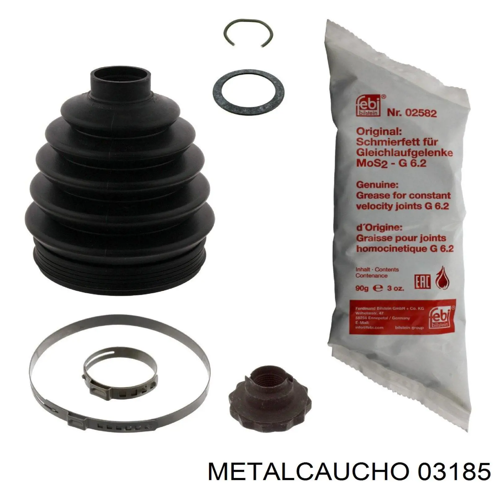 03185 Metalcaucho шланг (патрубок системы охлаждения)