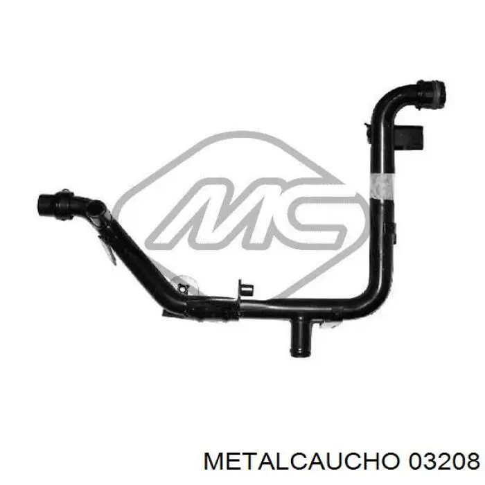 03208 Metalcaucho шланг (патрубок системы охлаждения)