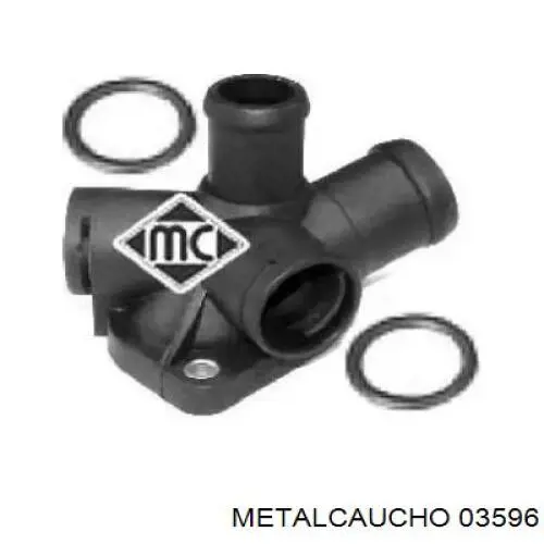03596 Metalcaucho фланец системы охлаждения (тройник)