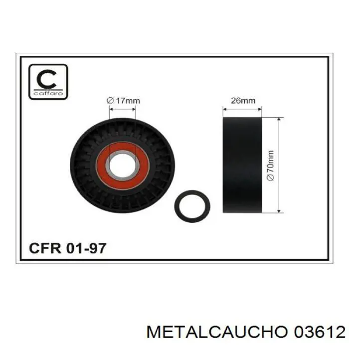 Купить 03612 Metalcaucho Фланец охлаждающей жидкости