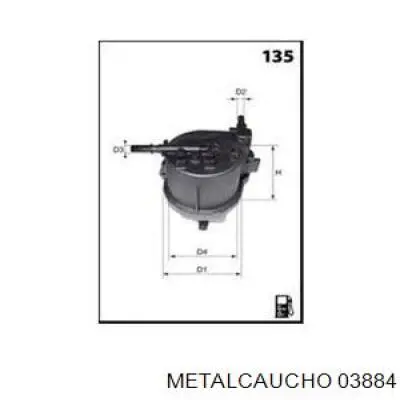 Compre 03884 Metalcaucho Caixa de filtro de combustível