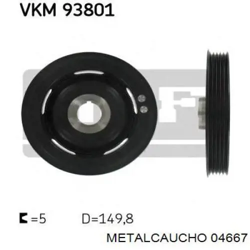 Шкив коленвала 04667 Metalcaucho