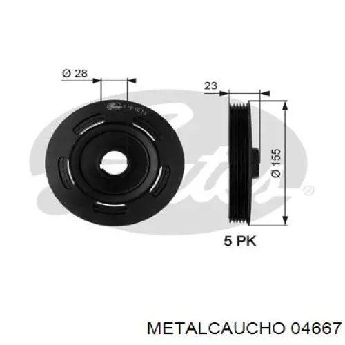 Купить 04667 Metalcaucho Шкив-демпфер коленвала