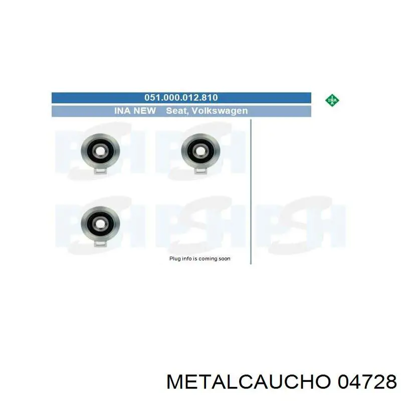 Шкив генератора 04728 Metalcaucho