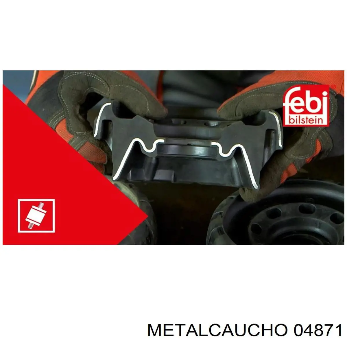 04871 Metalcaucho Подушка амортизатора переднего