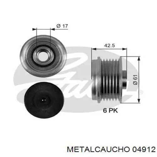 Инерционный шкив Metalcaucho 04912 цена, от 29.91 USD