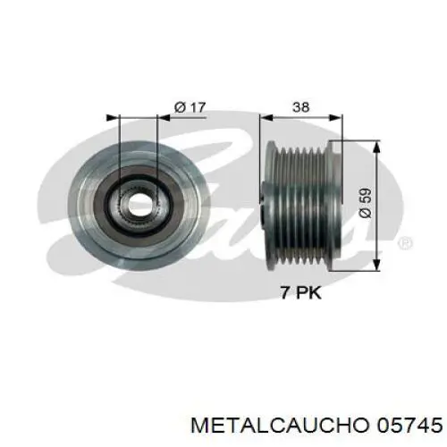 05745 Metalcaucho шкив генератора