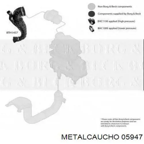 Патрубок расходомера воздуха 05947 Metalcaucho