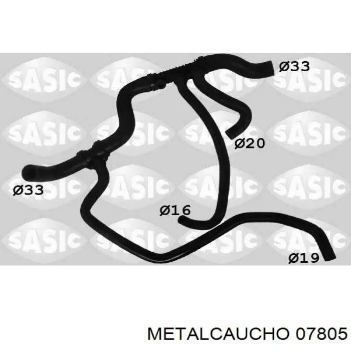Нижний шлаг радиатора охлаждения 07805 Metalcaucho