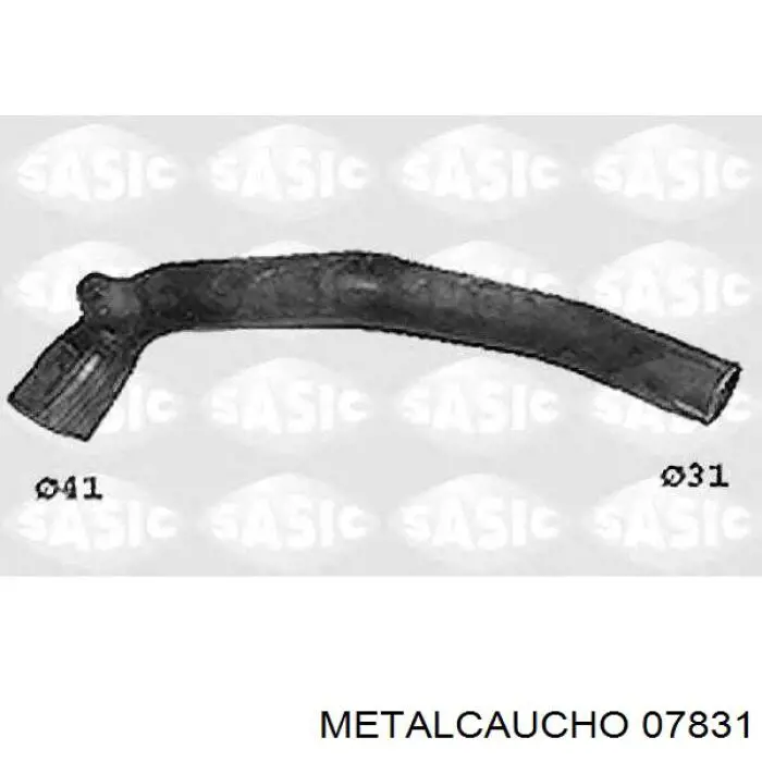 Патрубок радиатора 07831 Metalcaucho