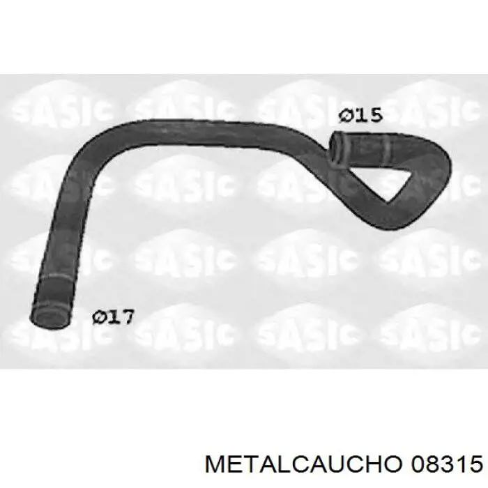 08315 Metalcaucho шланг (патрубок системы охлаждения)
