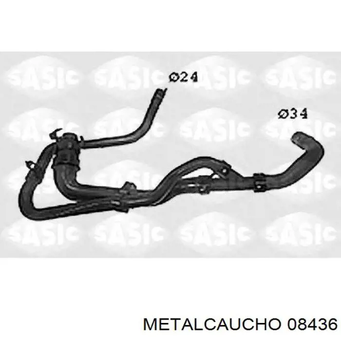 Патрубок радиатора 08436 Metalcaucho