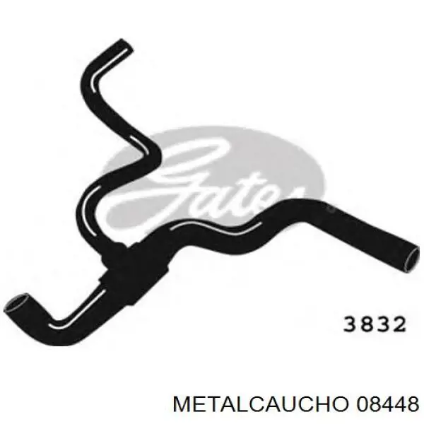 08448 Metalcaucho шланг (патрубок радиатора охлаждения нижний)