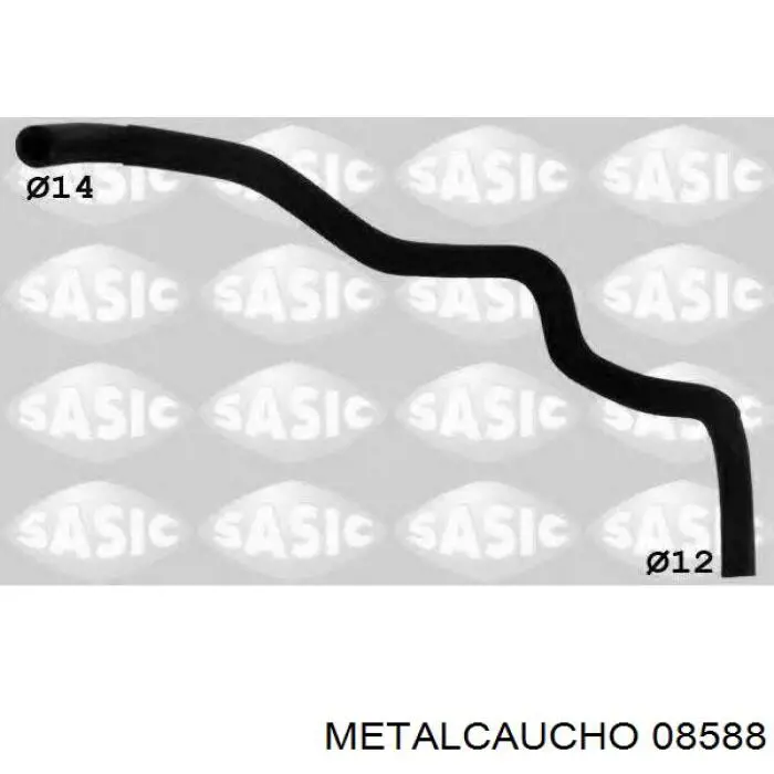 08588 Metalcaucho шланг (патрубок термостата)