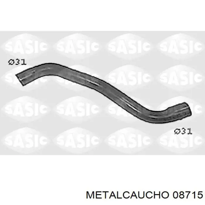 Патрубок радиатора 08715 Metalcaucho