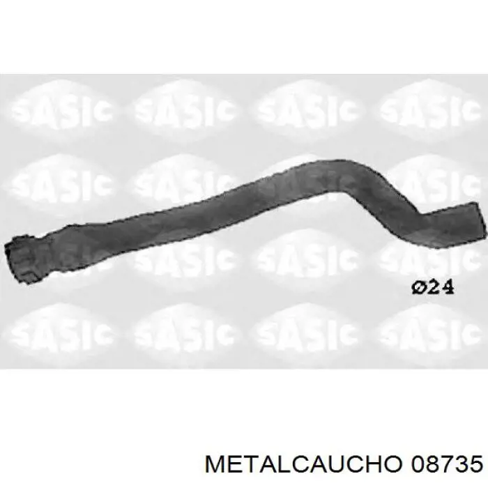 08735 Metalcaucho шланг радиатора отопителя (печки, обратка)