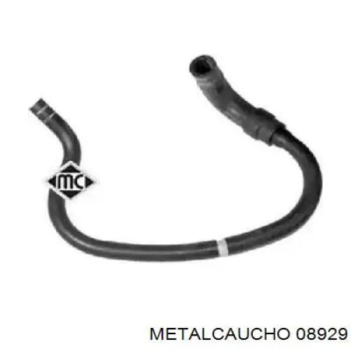 08929 Metalcaucho шланг радиатора отопителя (печки, подача)