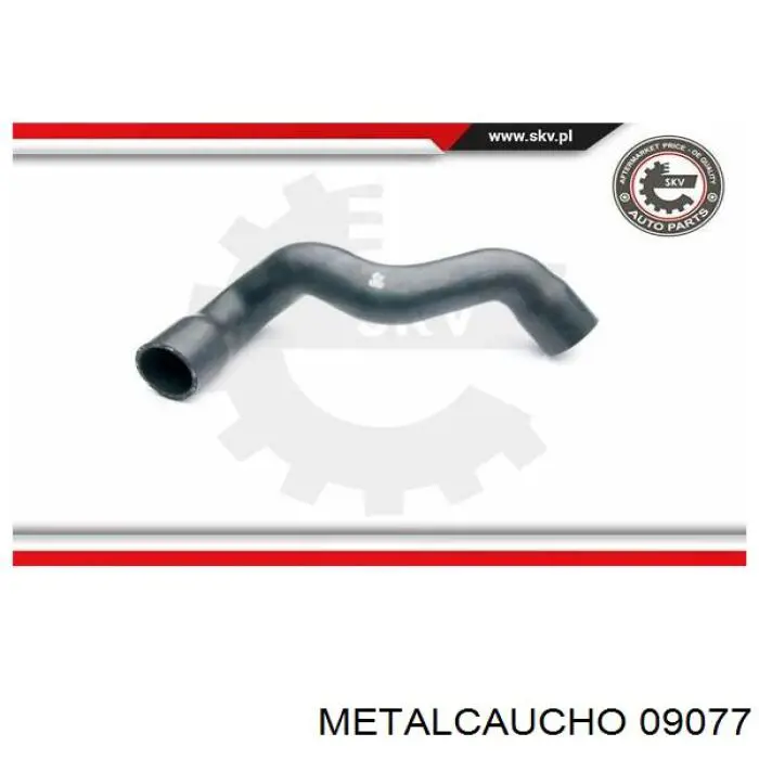 09077 Metalcaucho шланг (патрубок интеркуллера верхний)